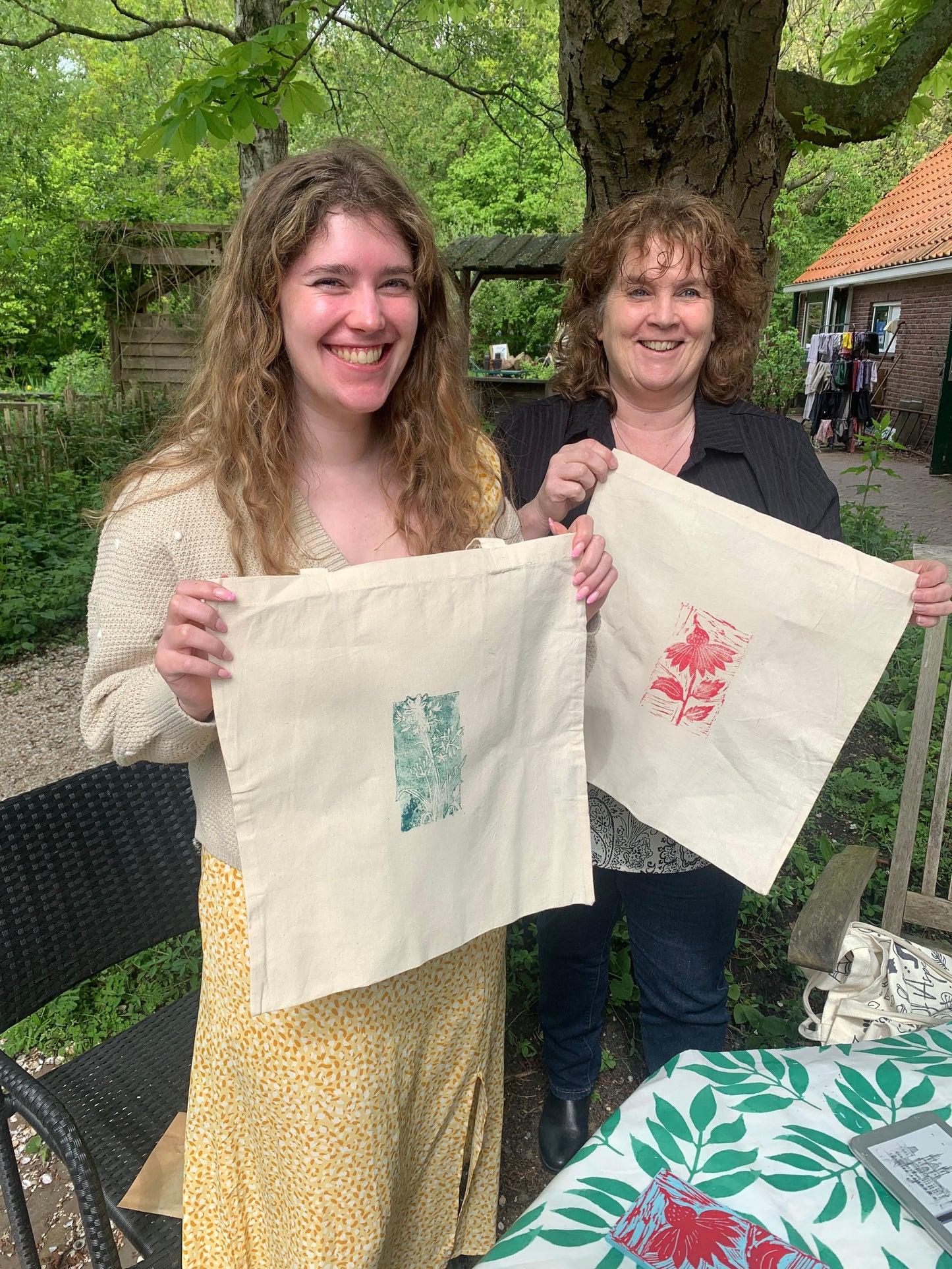 Botanische print maken op een tas