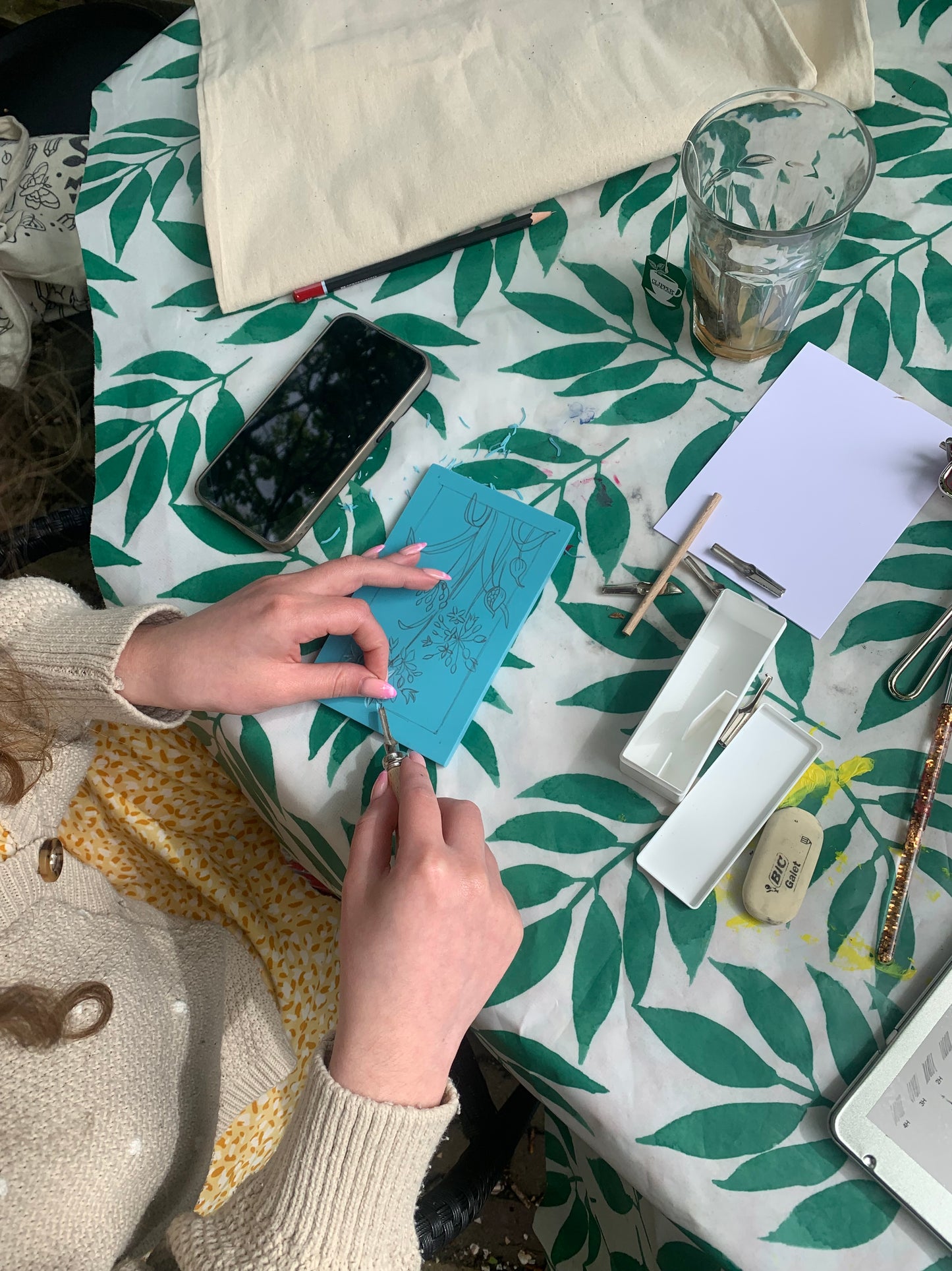 Botanische print maken op een tas